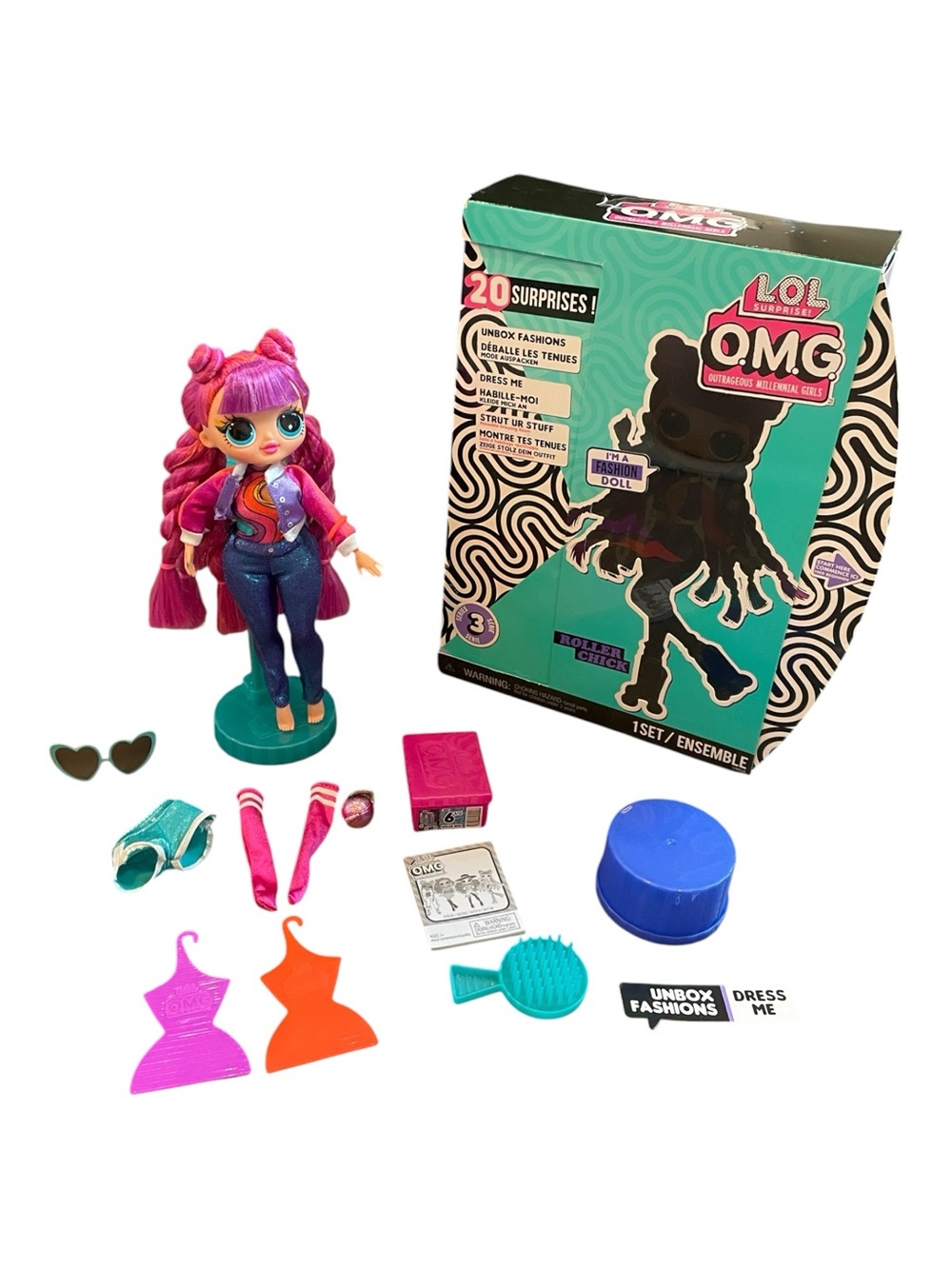 L.O.L. Surprise! OMG Series 3 Roller Chick Fashion Doll with Accessories